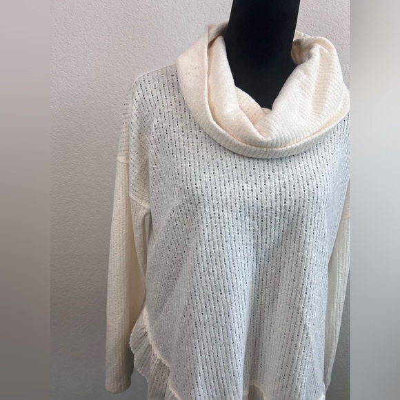 Maeve by Anthropologie Ivory Addie Cowl Neck Ruffle Hem Size Small - Picture 2 of 7